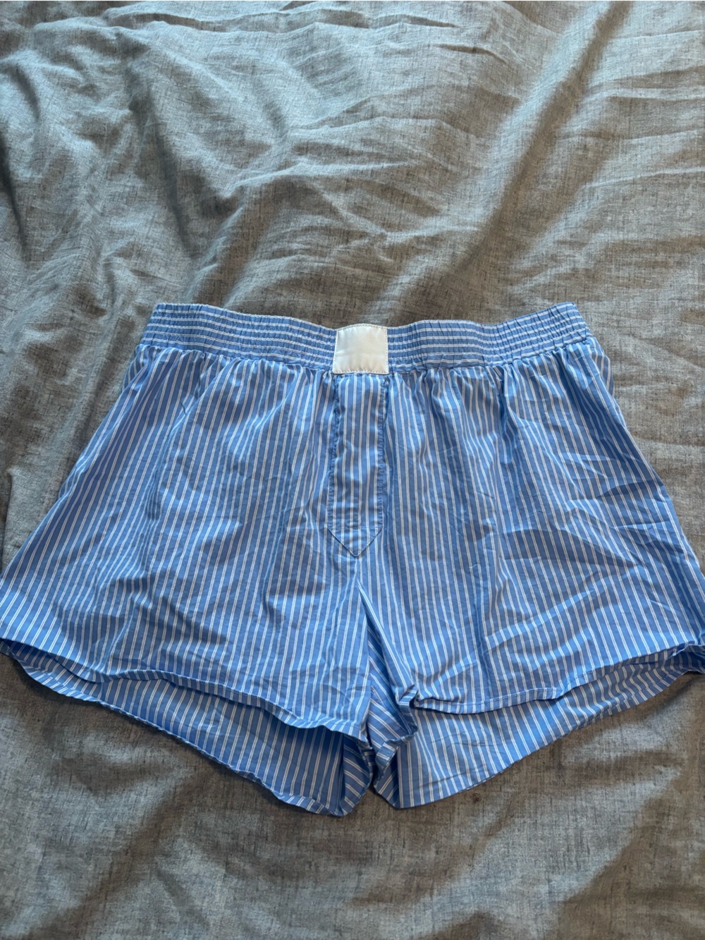 Lioness Light Blue and White Striped shorts